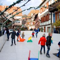 Weihnachten Eislaufbahn Weihnachtsmarkt Elsass